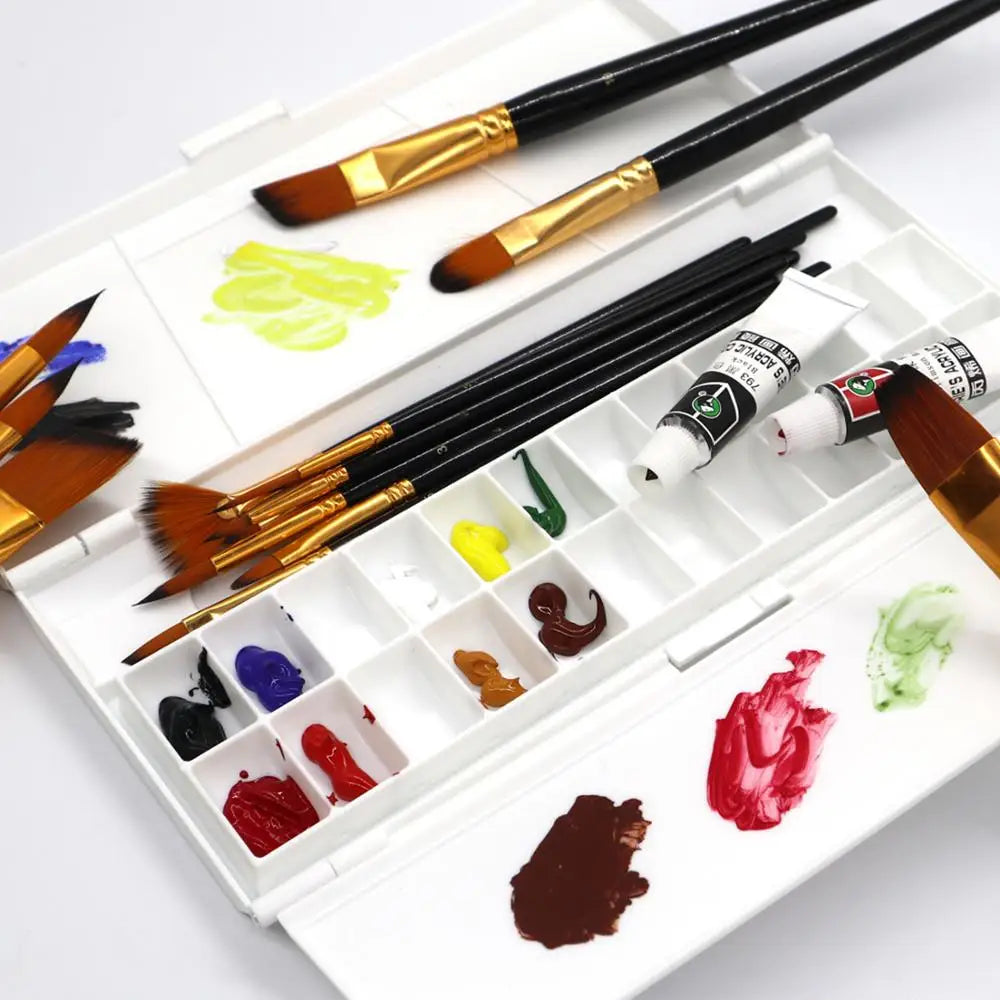24-Grid Folding Watercolor Palette - Moisturizing Paint Tray