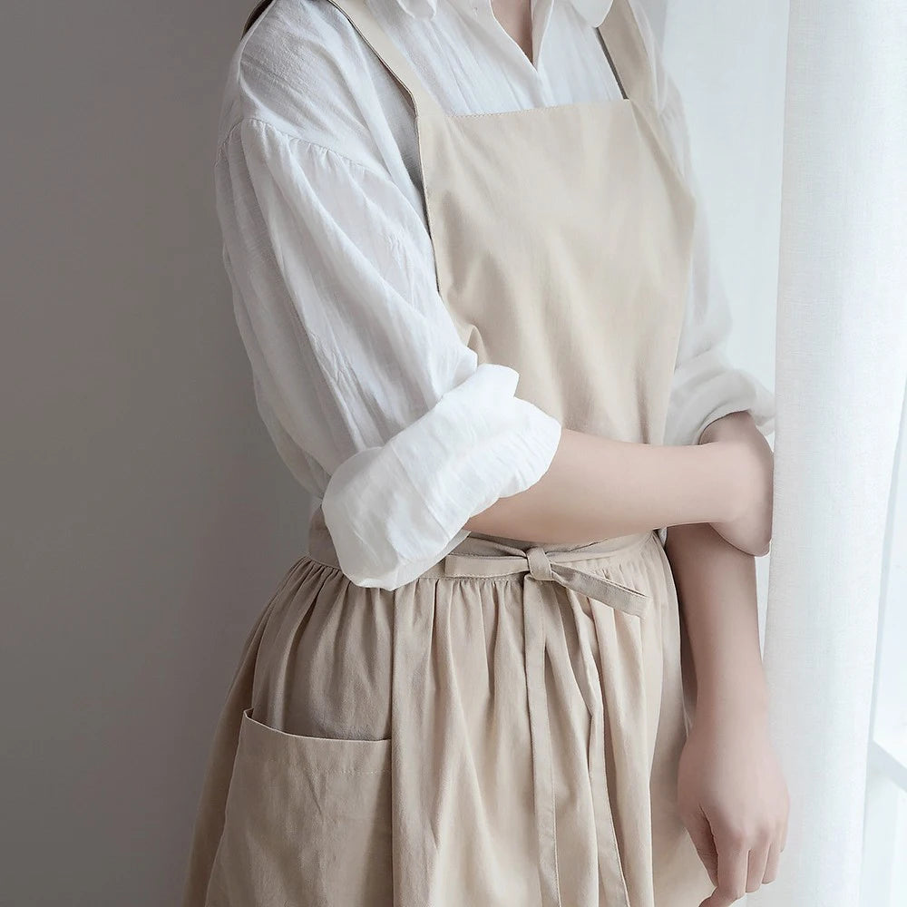 Waterproof Cotton Linen Apron - Japanese Design