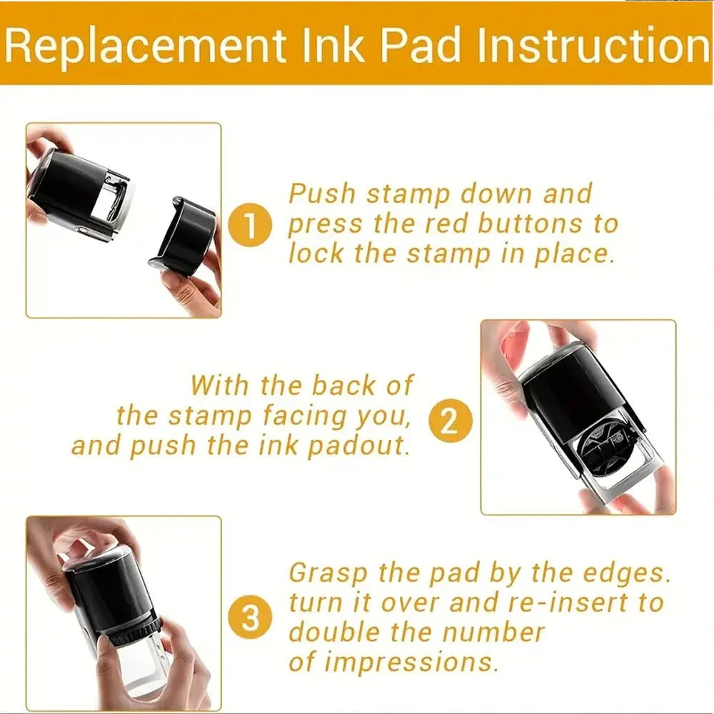 Custom Personalized Self-Inking Stamp - Name, Logo & Signature