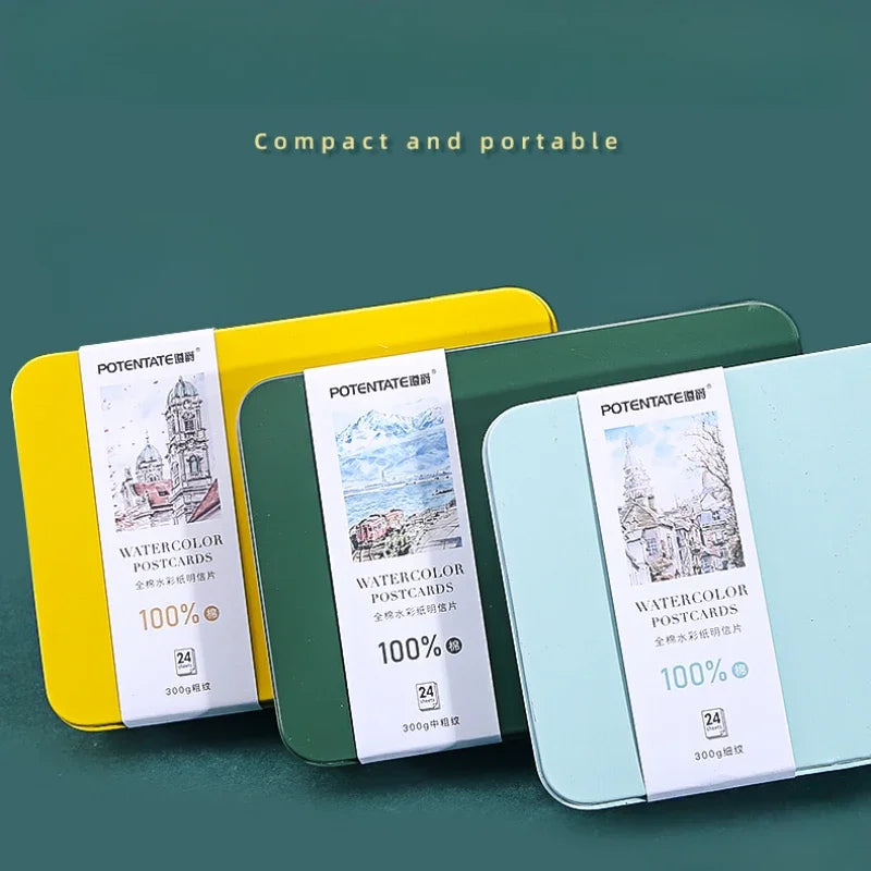 Cotton Watercolor Paper Postcard Set - 300g Travel Sketchbook