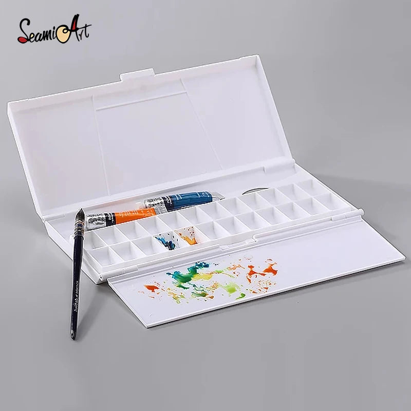 24-Grid Folding Watercolor Palette - Moisturizing Paint Tray