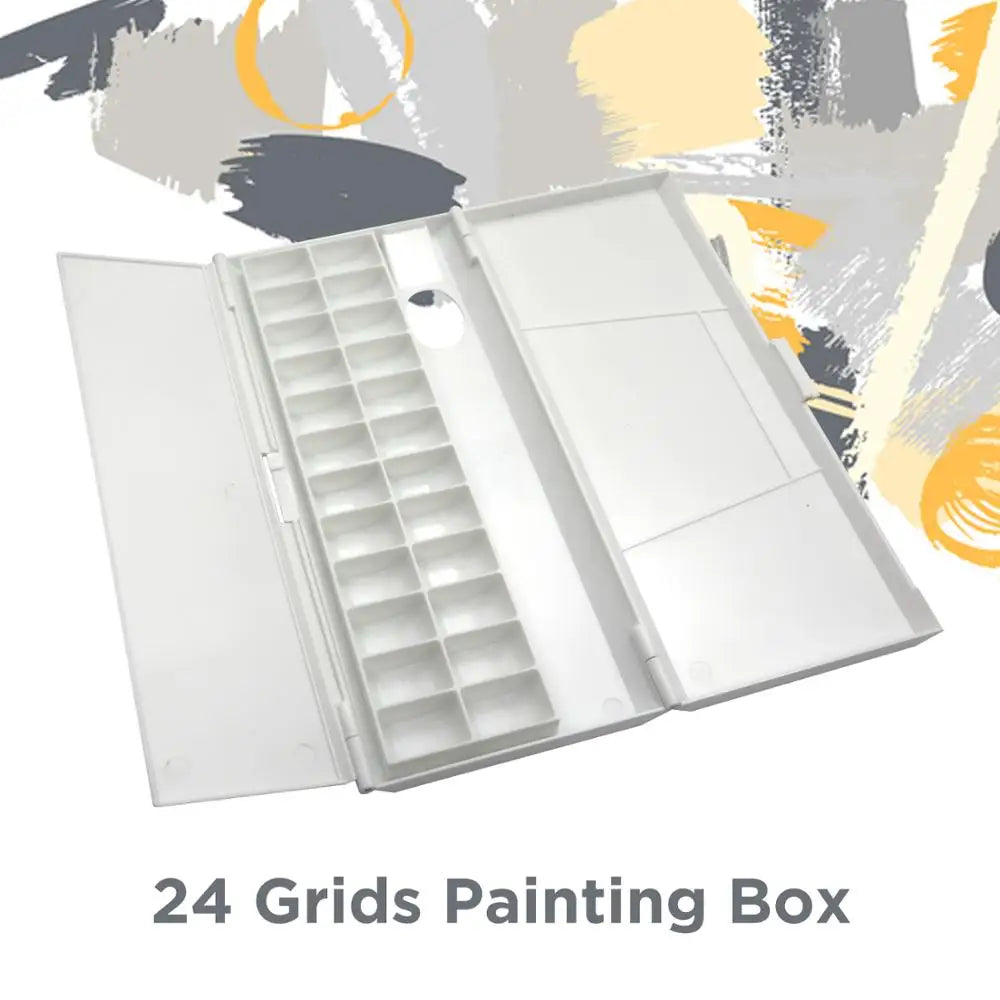 24-Grid Folding Watercolor Palette - Moisturizing Paint Tray