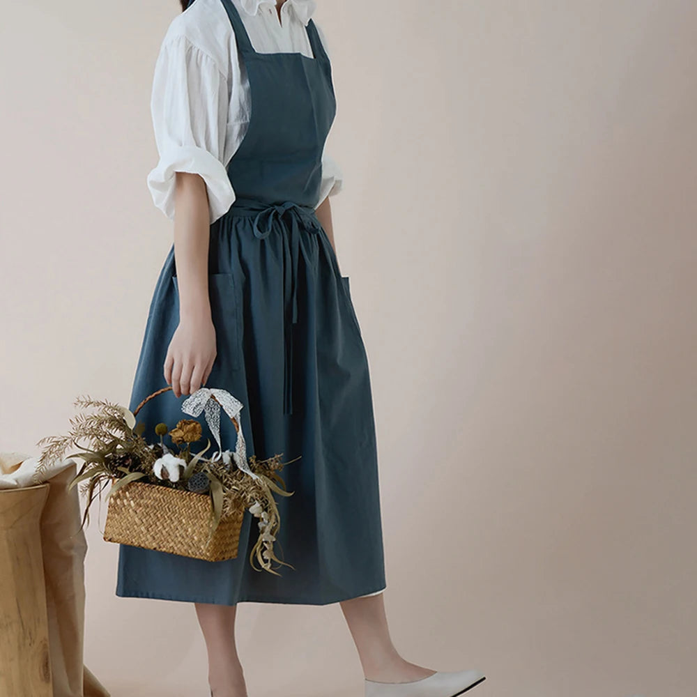 Waterproof Cotton Linen Apron - Japanese Design