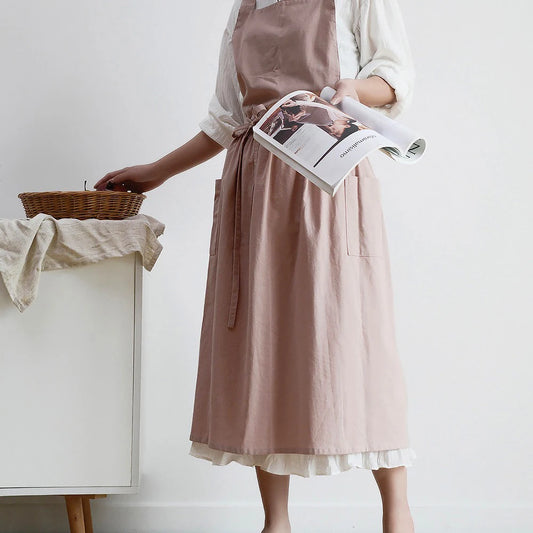 Waterproof Cotton Linen Apron - Japanese Design